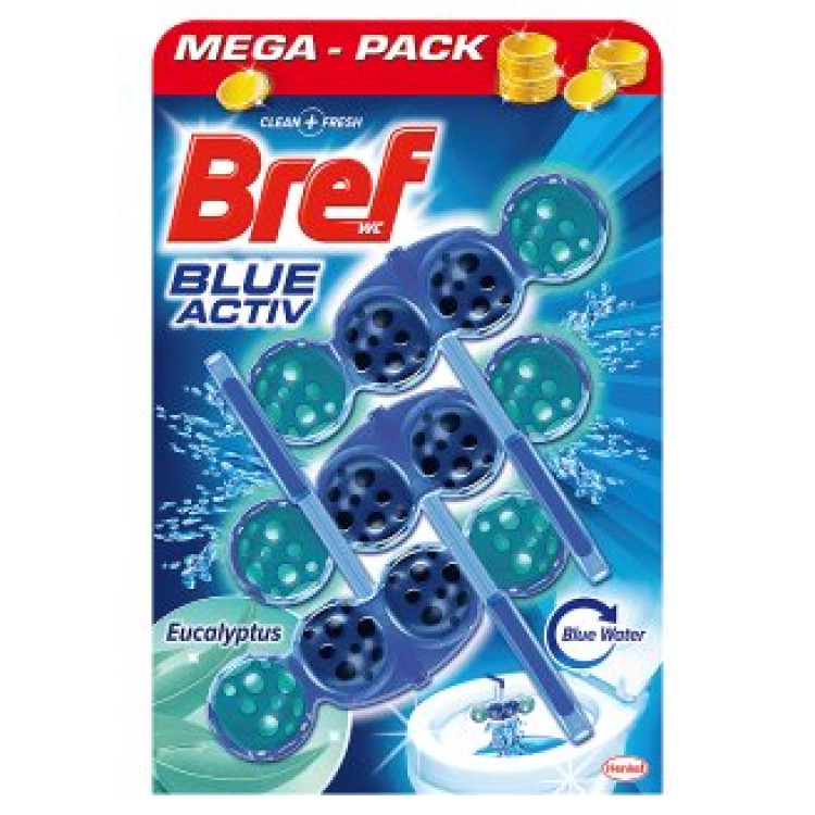 BREF color aktiv ароматизатор за тоалетна чиния, Евкалипт, 3х50гр