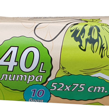 Чували за смет с връзки здрави 40л-52х75см Чували за смет с връзки здрави 40л-52х75см
