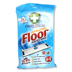 GREEN SHIELD мокри кърпи за почистване на подови повърхости, Антибактериални, 4в1, 24 броя