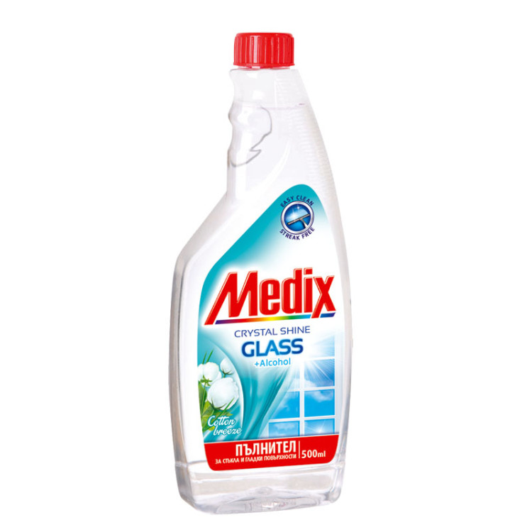 MEDIX препарат за почистване на стъкла, Cotton breeze, Пълнител, 500мл