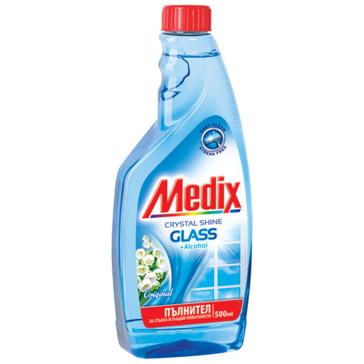 MEDIX препарат за почистване на стъкла, Original, Пълнител, 500мл