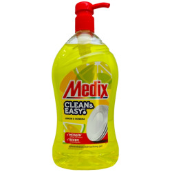 MEDIX почистващ препарат за съдове с помпа, Лимон, 800мл
