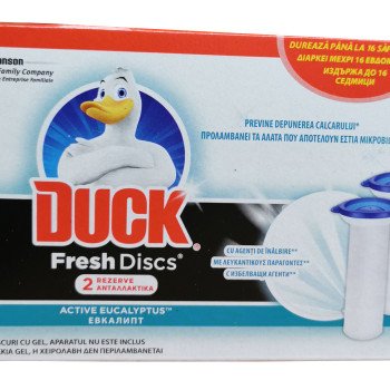 Duck тоалетно пате свеж диск двоен пълнител, Евкалипт Duck тоалетно пате свеж диск двоен пълнител, Евкалипт