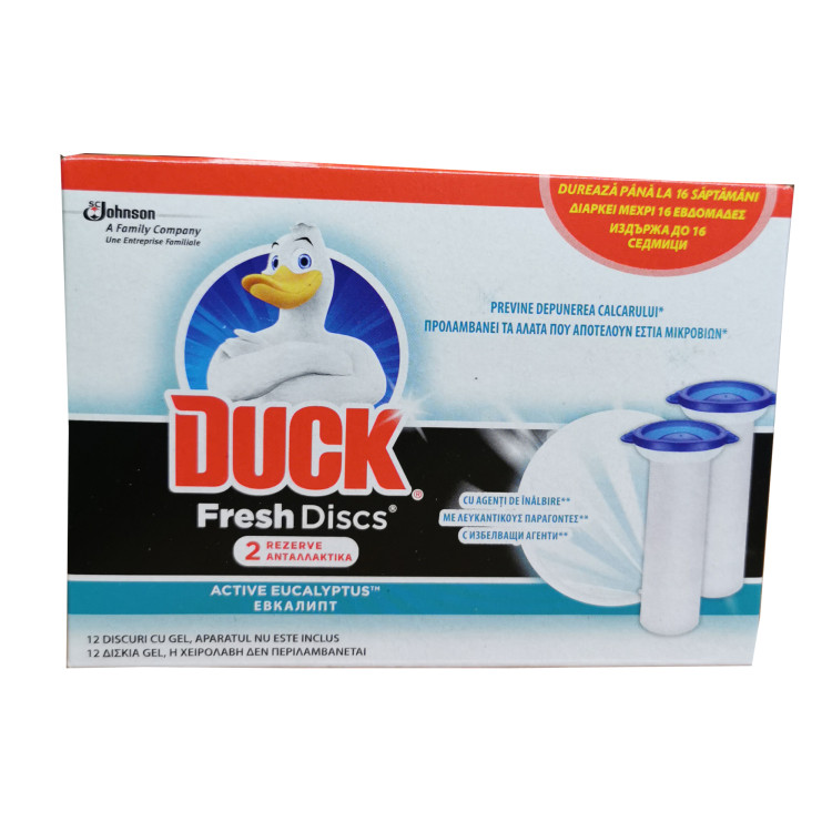 Duck тоалетно пате свеж диск двоен пълнител, Евкалипт Duck тоалетно пате свеж диск двоен пълнител, Евкалипт