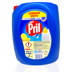 PRIL почистващ препарат за съдове, Лимон, 3868мл, 4кг