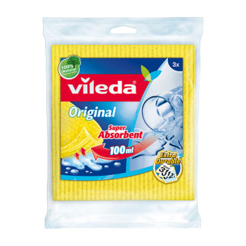 VILEDA попиваща спонг кърпа влажна, 3 броя
