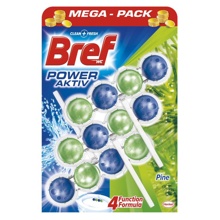 BREF ароматизатор за тоалетна чиния, Power aktiv, Бор, 3 броя